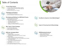 B to b marketing table of contents ppt powerpoint presentation ideas icons