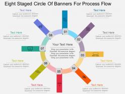 Ba eight staged circle of banners for process flow flat powerpoint design