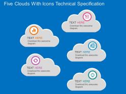 Ba five clouds with icons technical specification flat powerpoint design