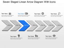 Ba seven staged linear arrow diagram with icons powerpoint template