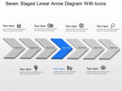 Ba seven staged linear arrow diagram with icons powerpoint template