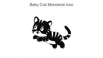 Baby Cub Monotone Icon In Powerpoint Pptx Png And Editable Eps Format