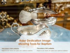Baby dedication image showing tools for baptism