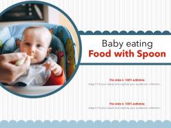 Baby eating food with spoon