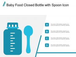 Baby food closed bottle with spoon icon