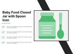 Baby food closed jar with spoon icon