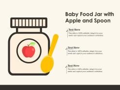 Baby Food Jar With Apple And Spoon