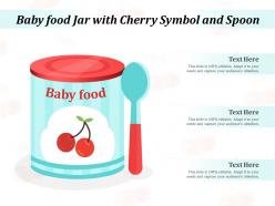 Baby food jar with cherry symbol and spoon