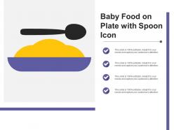 Baby food on plate with spoon icon
