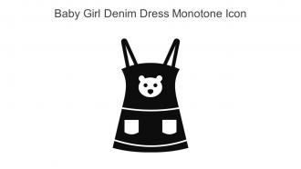 Baby Girl Denim Dress Monotone Icon In Powerpoint Pptx Png And Editable Eps Format