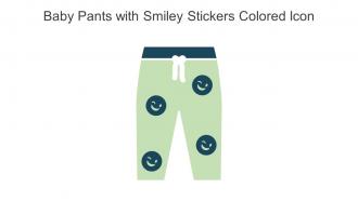 Baby Pants With Smiley Stickers Colored Icon In Powerpoint Pptx Png And Editable Eps Format