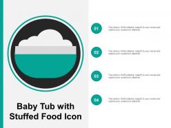 Baby tub with stuffed food icon