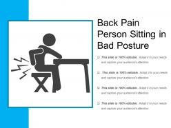Back pain person sitting in bad posture