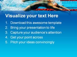 Back stroke swimming sports powerpoint templates and powerpoint backgrounds 0511