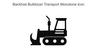 Backhoe Bulldozer Transport Monotone Icon In Powerpoint Pptx Png And Editable Eps Format