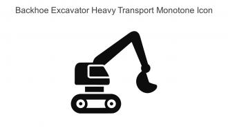 Backhoe Excavator Heavy Transport Monotone Icon In Powerpoint Pptx Png And Editable Eps Format