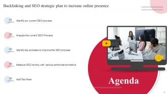 Backlinking And SEO Strategic Plan To Increase Online Presence Powerpoint Presentation Slides V Adaptable Compatible