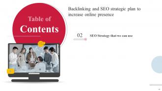 Backlinking And SEO Strategic Plan To Increase Online Presence Powerpoint Presentation Slides V Good Researched