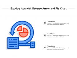 Backlog icon with reverse arrow and pie chart