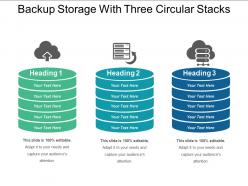 Backup storage with three circular stacks