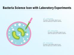 Bacteria science icon with laboratory experiments