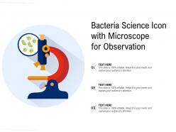 Bacteria science icon with microscope for observation