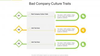 Bad Company Culture Traits In Powerpoint And Google Slides Cpb