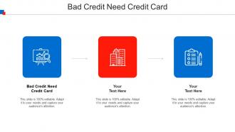 Bad Credit Need Credit Card Ppt Powerpoint Presentation Slides Templates Cpb