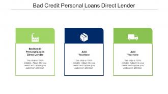 Bad Credit Personal Loans Direct Lender Ppt Powerpoint Presentation Inspiration Gallery Cpb