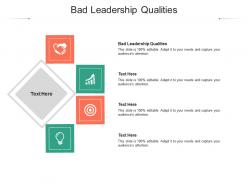 Bad leadership qualities ppt powerpoint presentation outline topics cpb