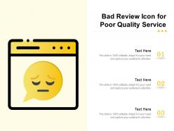 Bad review icon for poor quality service