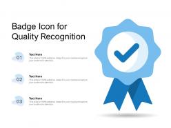Badge icon for quality recognition