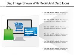 Bag image shown with retail and card icons