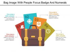 Bag image with people focus badge and numerals