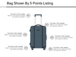 Bag shown by 5 points listing