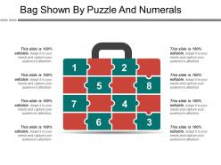 Bag shown by puzzle and numerals