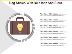 Bag shown with bulb icon and stars