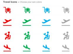 Baggage take off landing seat ppt icons graphics