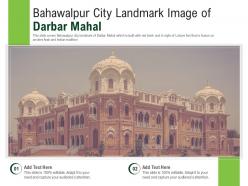Bahawalpur city landmark image of darbar mahal powerpoint presentation ppt template
