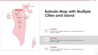 Bahrain map with multiple cities and island