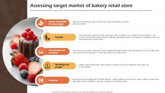 Bakery Cafe Business Plan Assessing Target Market Of Bakery Retail Store BP SS