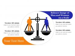Balance image of man and woman on a scale