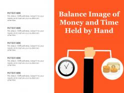 Balance image of money and time held by hand