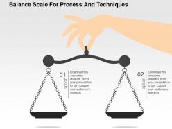 Balance scale for process and techniques flat powerpoint design
