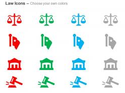 Balance scale gavel court flag ppt icons graphics