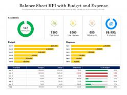 Balance sheet kpi with budget and expense