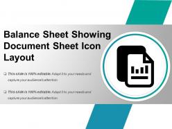 Balance sheet showing document sheet icon layout