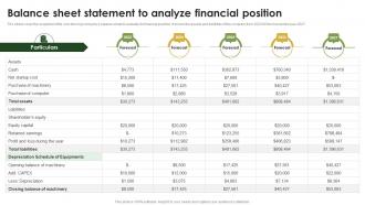 Balance Sheet Statement To Analyze Cow Farming Business Plan BP SS