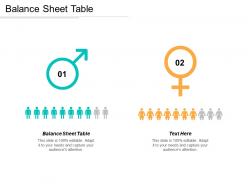Balance sheet table ppt powerpoint presentation gallery design ideas cpb