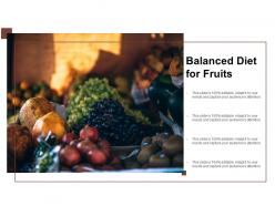 Balanced diet for fruits